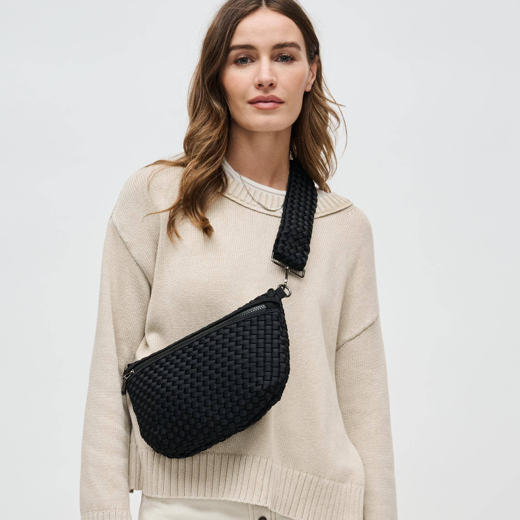 Ethereal - Woven Neoprene Crossbody: Black