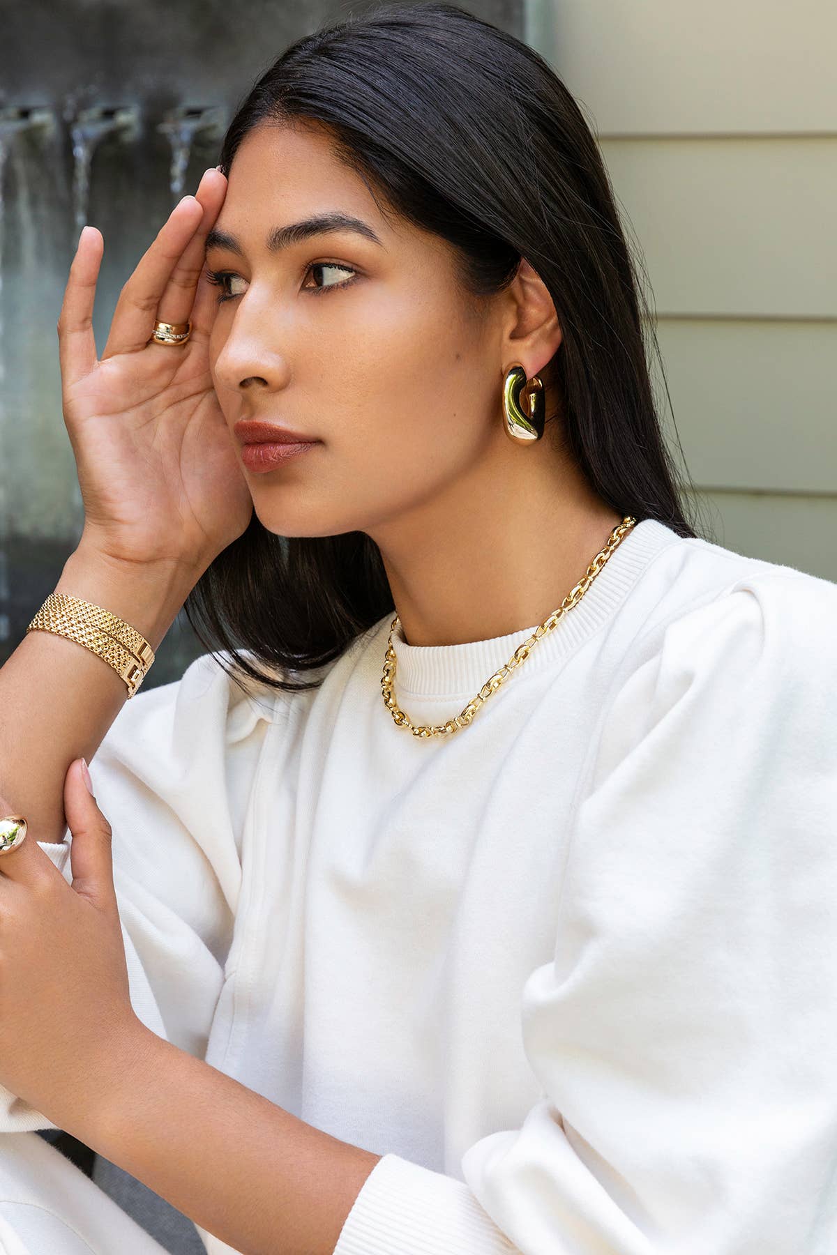 Abstract Hoops: Yellow Gold