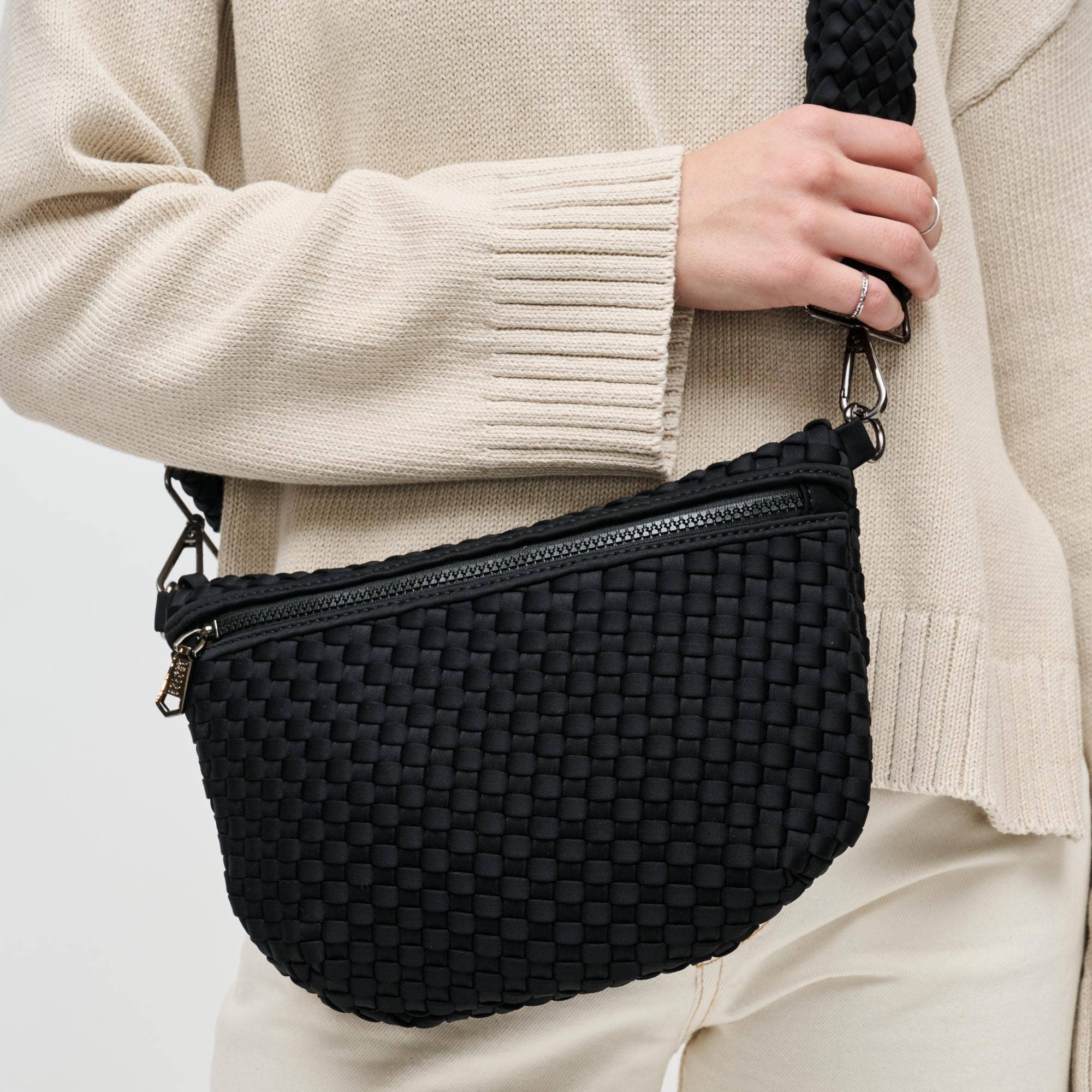 Ethereal - Woven Neoprene Crossbody: Black