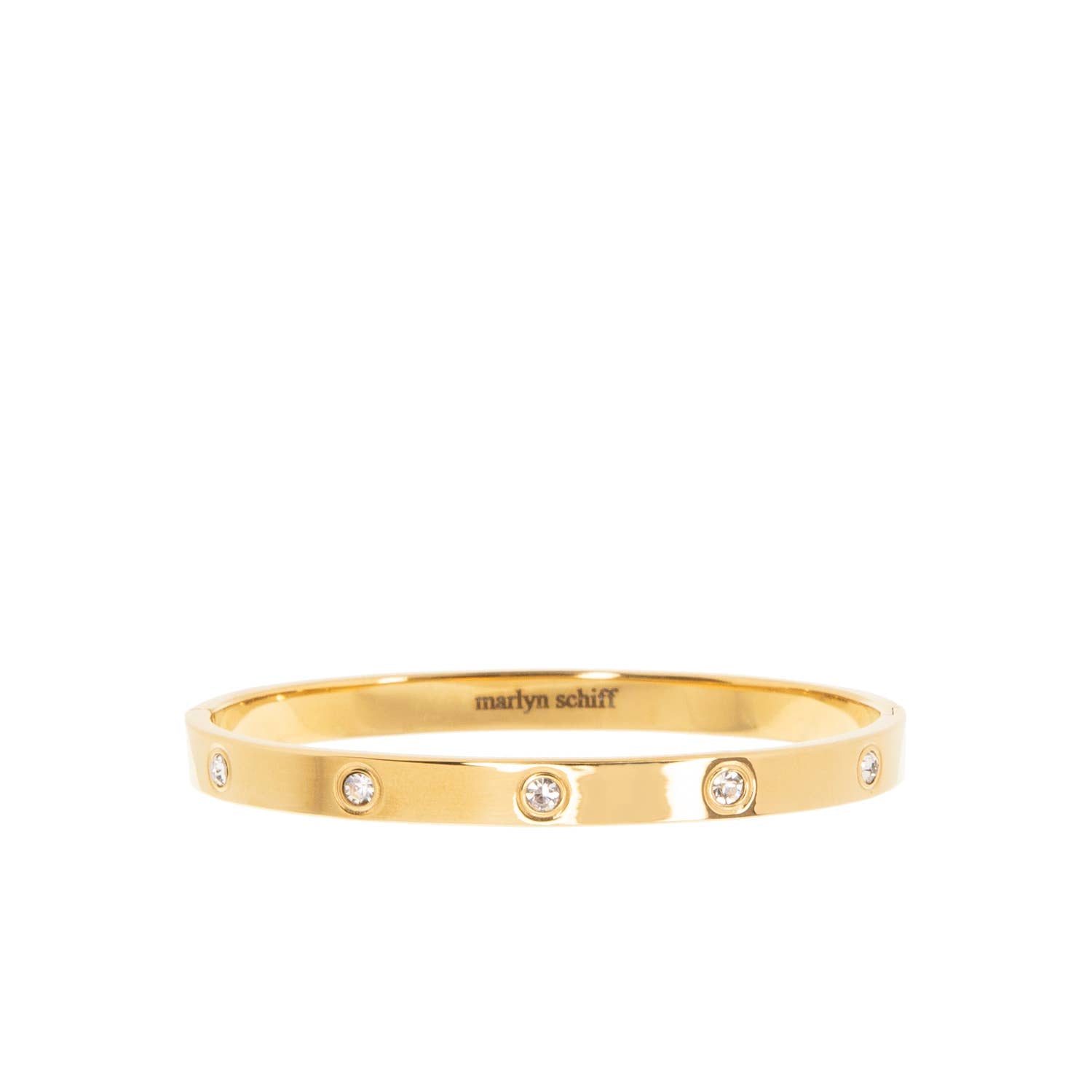 Crystal Dotted Waterproof Bangle: Yellow Gold